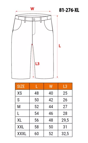 Rövid munkanadrág övvel, PREMIUM, 62% pamut, 35% polyester, 3% elastane,XL