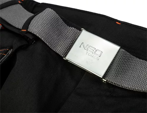 Rövid munkanadrág karcsúsított(slim fit), 60% pamut, 37% polyester, 3% elastane, 285 g/m2, övvel, M