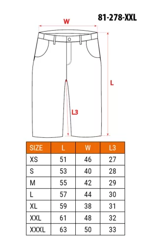 Rövid munkanadrág karcsúsított(slim fit), 60% pamut, 37% polyester, 3% elastane, 285 g/m2