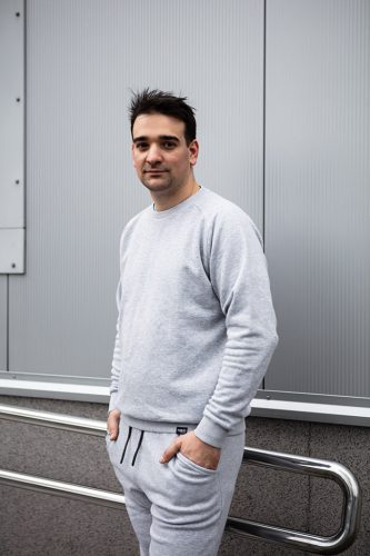 Melegítő nadrág, comfort, szürke, 79% pamut, s