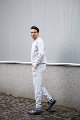 Melegítő nadrág, comfort, szürke, 79% pamut, s