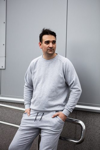 Melegítő nadrág, comfort, szürke, 79% pamut, s