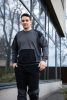 Melegítő nadrág comfort, fekete-szürke, 57%pamut 39% poliészter, xxxl