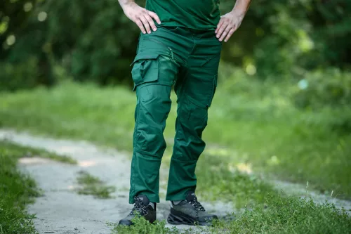 Munkásnadrág, OUTDOOR, zöld, 80% pamut, M