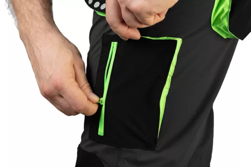 Munkanadrág, premium, 4 irányban önbeálló anyag, fekete-zöld, xxxl