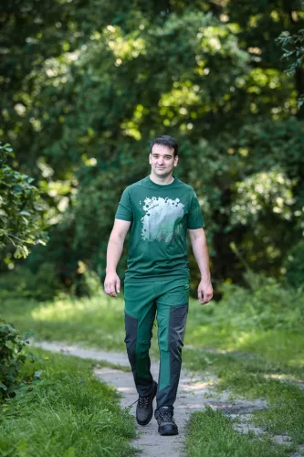 Munkásnadrág, OUTDOOR, 4 irányú sztreccs, zöld-szürke, XL