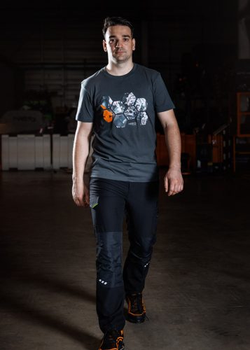 Munkásnadrág, Mix&Match, 4 irányú sztreccs, 230g/m2, fekete-zöld, L