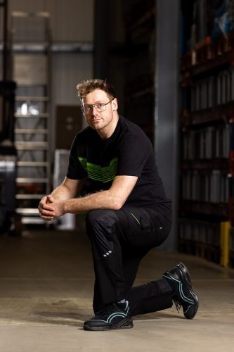 Munkásnadrág, Mix&Match, 4 irányú sztreccs, 230g/m2, fekete-zöld, L