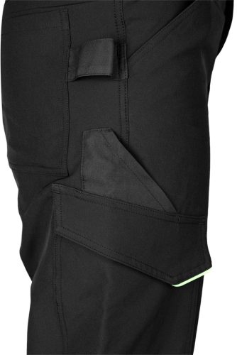 Munkásnadrág, Mix&Match, 4 irányú sztreccs, 230g/m2, fekete-zöld, L