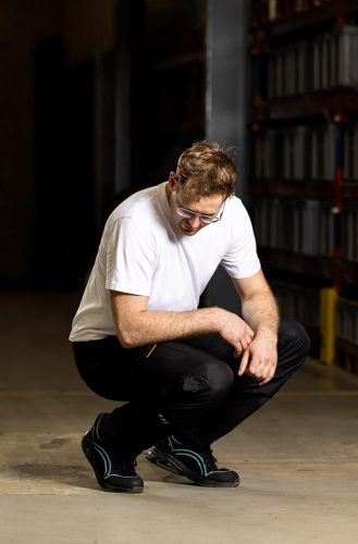 Munkásnadrág, Mix&Match, 4 irányú sztreccs, 230g/m2, fekete-narancs, M