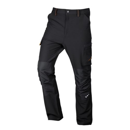 Munkásnadrág, Mix&Match, 4 irányú sztreccs, 230g/m2, fekete-narancs, XXXL