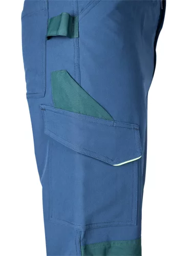 Munkásnadrág, Mix&Match, 4 irányú sztreccs, 230g/m2, kék-zöld, XXL