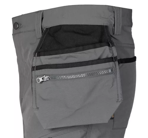 Munkásnadrág, Mix&Match, 4 irányú sztreccs, 230g/m2, külső csavarzsebek, Cordura erősítések, szürke-fekete, S