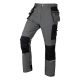 Munkásnadrág, Mix&Match, 4 irányú sztreccs, 230g/m2, külső csavarzsebek, Cordura erősítések, szürke-fekete, XS