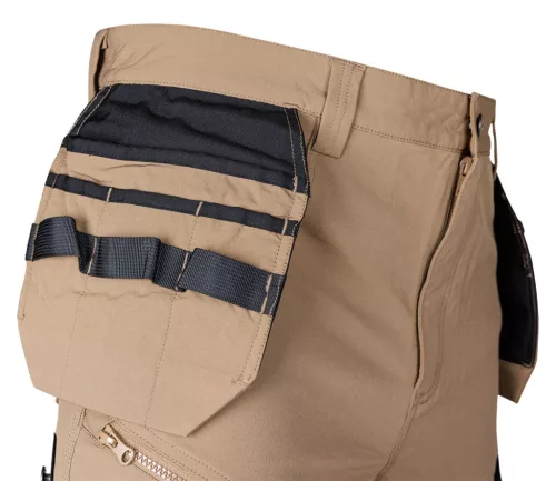 Munkásnadrág, Mix&Match, 4 irányú sztreccs, 230g/m2, külső csavarzsebek, Cordura erősítések, bézs-fekete, L