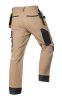 Munkásnadrág, Mix&Match, 4 irányú sztreccs, 230g/m2, külső csavarzsebek, Cordura erősítések, bézs-fekete, M