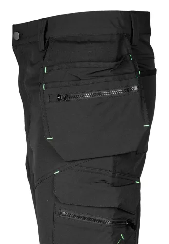 Munkásnadrág, Mix&Match, 4 irányú sztreccs, 230g/m2, külső csavarzsebekkel, Cordura megerősítésekkel, fekete, L