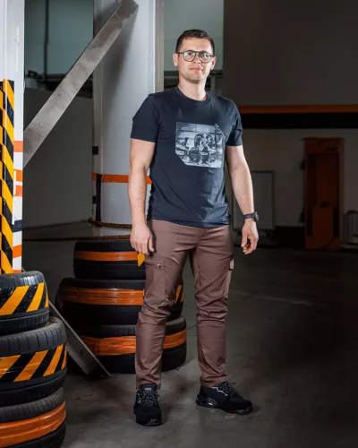 Munkásnadrág, Mix&Match, sztreccs anyag, 135g/m2, barna, L