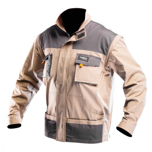 Munkadzseki 2 az 1-ben, L/54 100% pamut, 180g/m2, lezippzározható ujjak