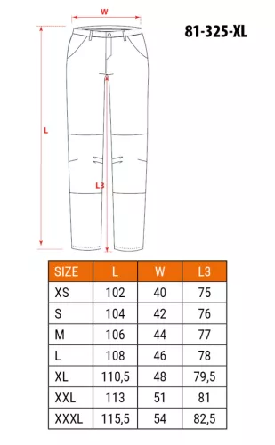 Munkanadrág, 100% pamut,XL