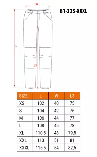 Munkanadrág, 100% pamut,XXXL