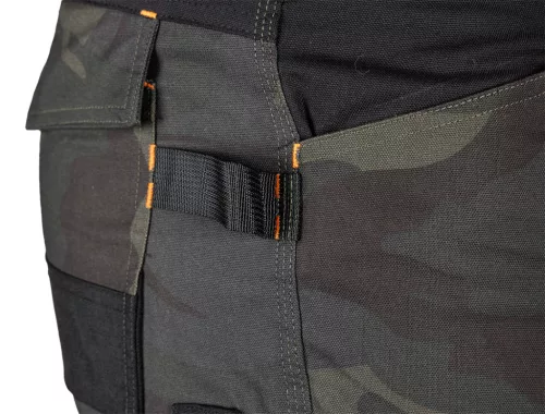 Munkásnadrág Mix&Match Canvas, 280g/m2, külső zsebek, Cordura részek, fényvisszav. betétek, zöld-terepszínű, XL