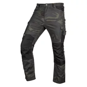   Munkásnadrág Mix&Match Canvas, 280g/m2, külső zsebek, Cordura részek, fényvisszav. betétek, zöld-terepszínű, XXXL