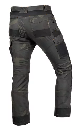 Munkásnadrág Mix&Match Canvas, 280g/m2, külső zsebek, Cordura részek, fényvisszav. betétek, zöld-terepszínű, XXXL