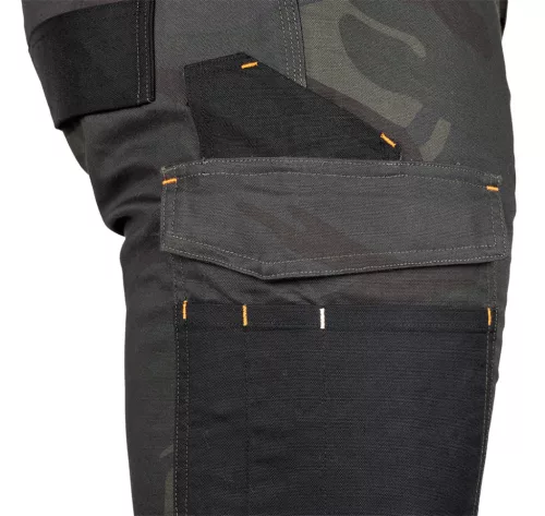 Munkásnadrág Mix&Match Canvas, 280g/m2, külső zsebek, Cordura részek, fényvisszav. betétek, zöld-terepszínű, XXXL
