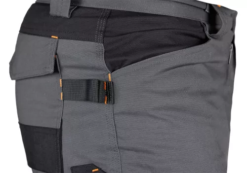 Munkásnadrág Mix&Match Canvas, 280g/m2, külső zsebek, Cordura részek, fényvisszav. betétek, szürke-fekete, L