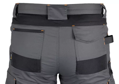 Munkásnadrág Mix&Match Canvas, 280g/m2, külső zsebek, Cordura részek, fényvisszav. betétek, szürke-fekete, XL