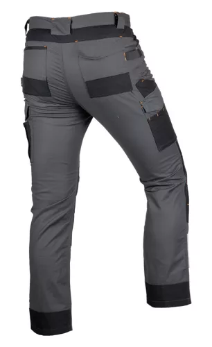Munkásnadrág Mix&Match Canvas, 280g/m2, külső zsebek, Cordura részek, fényvisszav. betétek, szürke-fekete, XXL