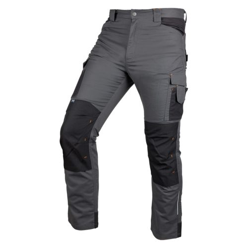 Munkásnadrág Mix&Match Canvas, 280g/m2, külső zsebek, Cordura részek, fényvisszav. betétek, szürke-fekete, XXXL