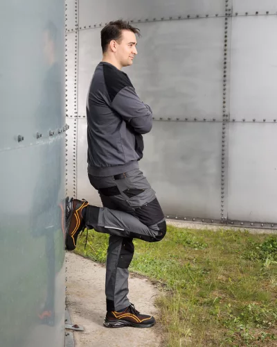 Munkásnadrág Mix&Match Canvas, 280g/m2, külső zsebek, Cordura részek, fényvisszav. betétek, szürke-fekete, XXXL