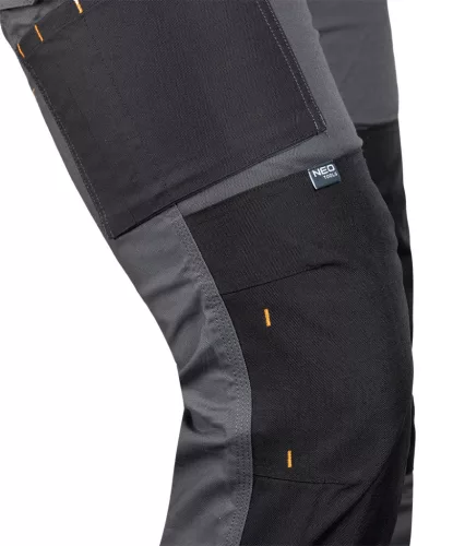 Munkásnadrág Mix&Match Canvas, 280g/m2, külső zsebek, Cordura részek, fényvisszav. betétek, szürke-fekete, XXXL