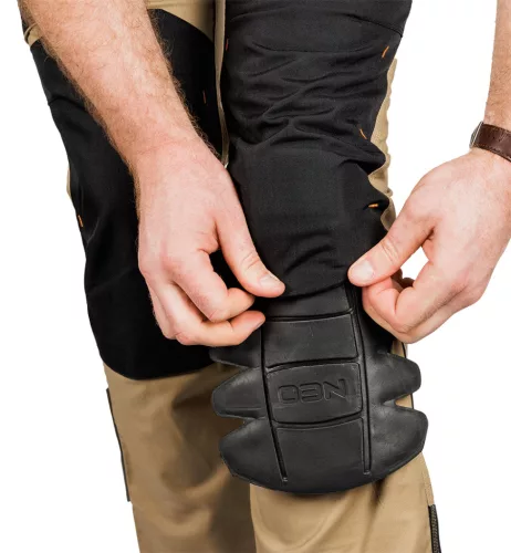 Munkásnadrág Mix&Match Canvas, 280g/m2, külső zsebek, Cordura részek, fényvisszav. betétek, bézs-fekete, S