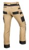 Munkásnadrág Mix&Match Canvas, 280g/m2, külső zsebek, Cordura részek, fényvisszav. betétek, bézs-fekete, XS