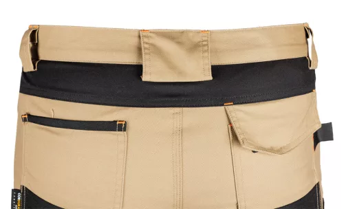 Munkásnadrág Mix&Match Canvas, 280g/m2, külső zsebek, Cordura részek, fényvisszav. betétek, bézs-fekete, XXXL
