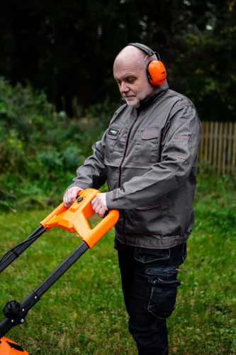 Munkakabát, BASIC, M/50, 35% pamut, 65% polyester, Többfunkciós zsebek, gumírozott derék, CE EN341