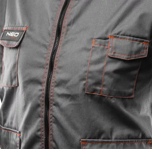 Munkakabát, BASIC, S/48, 35% pamut, 65% polyester, Többfunkciós zsebek, gumírozott derék, CE EN340