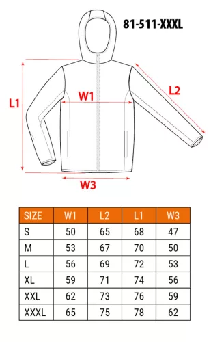 Munkapulóver, kapucnival PREMIUM, kétrétegű, 67% pamut + 33% poliészter,XXXL