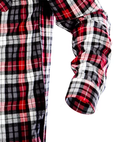 Flanel ing, piros-fekete-fehér, 100% pamut,XXL