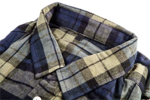Flanel ing, kék-oliva-fekete, 100% pamut, M