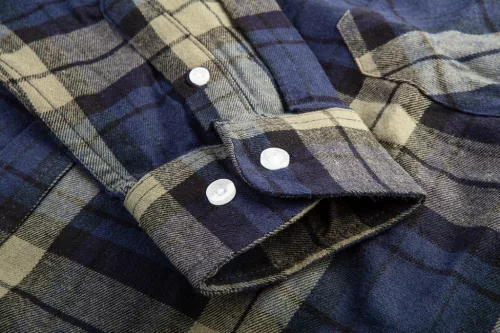 Flanel ing, kék-oliva-fekete, 100% pamut,XL