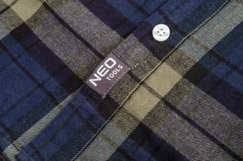 Flanel ing, kék-oliva-fekete, 100% pamut,XL