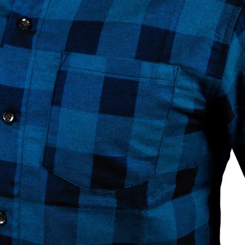 Flanel ing, tengerészkék-fekete, 100% pamut, L