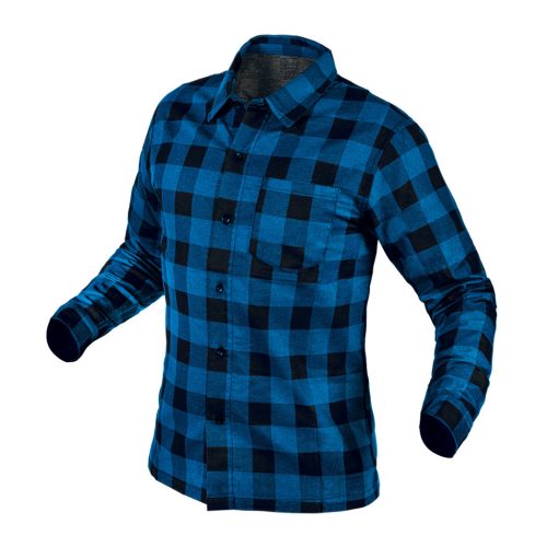 Flanel ing, tengerészkék-fekete, 100% pamut, S