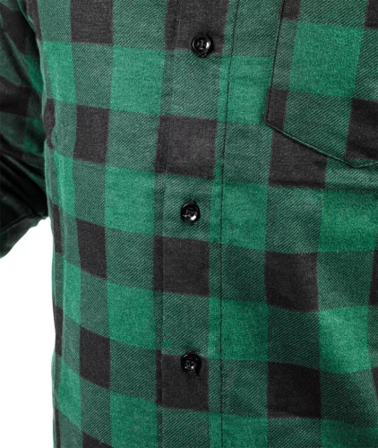 Flanel ing, zöld-fekete, 100% pamut, L