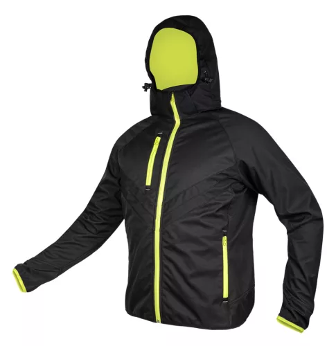 Softshell munkavédelmi kabát, fekete-sárga, XL