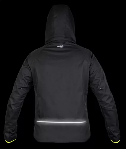 Softshell munkavédelmi kabát, fekete-sárga, XL